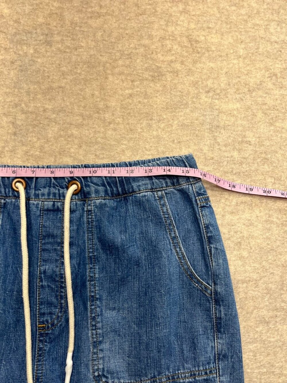 One Teaspoon Shabbies Drawstring Boyfriend Jean Joggers Pull On Ankle Relaxed M - Picture 8 of 11